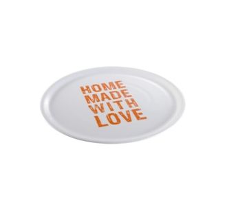 Тарелка для пиццы HOME MADE WITH LOVE ø 33 см, оранжевая, Тарелка для пиццы HOME MADE WITH LOVE ø 33 см, оранжевая,