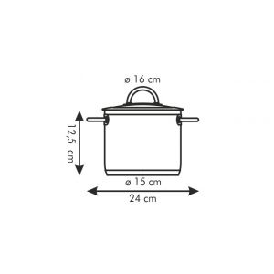 Кастрюля высокая VISION d 16 см с крышкой, 2,0 л Кастрюля высокая VISION d 16 см с крышкой, 2,0 л