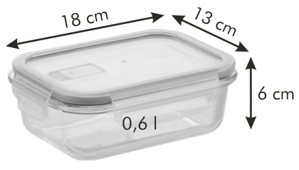 Контейнер FRESHBOX Glass 0,6 л, прямоугольный Контейнер FRESHBOX Glass 0,6 л, прямоугольный