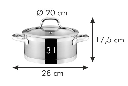Кастрюля PRESIDENT с крышкой d 20 cm, 3.0 л. Кастрюля PRESIDENT с крышкой d 20 cm, 3.0 л.