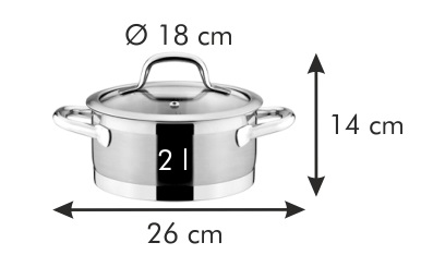 Кастрюля PRESIDENT с крышкой d 18 cm, 2.0 л. Кастрюля PRESIDENT с крышкой d 18 cm, 2.0 л.