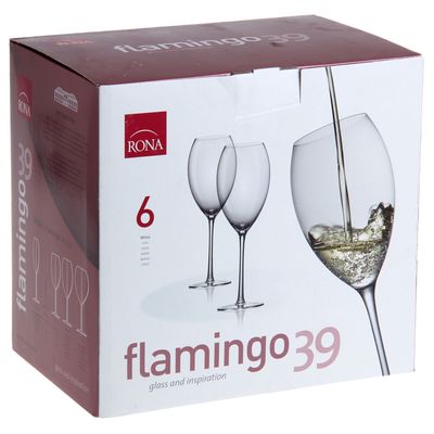 Набор бокалов для вина 390 мл Flamingo, 6 шт Набор бокалов для вина 390 мл Flamingo, 6 шт