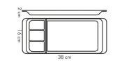 Поднос сервировочный 4 секции GUSTITO 38 x 16 см