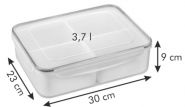 Контейнер FRESHBOX, 3,7 л, прямоугольный, 4 миски