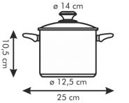 Кастрюля высокая PRESTO с крышкой, d 14 см, 1,5 л