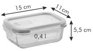 Контейнер FRESHBOX Glass 0,4 л, прямоугольный