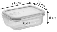 Контейнер FRESHBOX Glass 0,6 л, прямоугольный