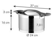 Кастрюля высокая ULTIMA с крышкой d 24 см, 7,0 л