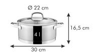 Кастрюля PRESIDENT с крышкой d 22 cm, 4.0 л.