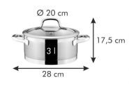 Кастрюля PRESIDENT с крышкой d 20 cm, 3.0 л.