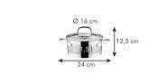 Кастрюля PRESIDENT с крышкой d 16 cm, 1.5 л.