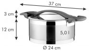 Кастрюля высокая PRESIDENT с крышкой для сцеживания d 24 cm, 7.0 л.