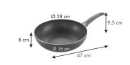 WOK MANICO ROSSO 28 CM