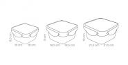 Контейнер FRESHBOX 3 шт, 1.2, 2.0, 3.0 л, квадратный Контейнер FRESHBOX 3 шт, 1.2, 2.0, 3.0 л, квадратный